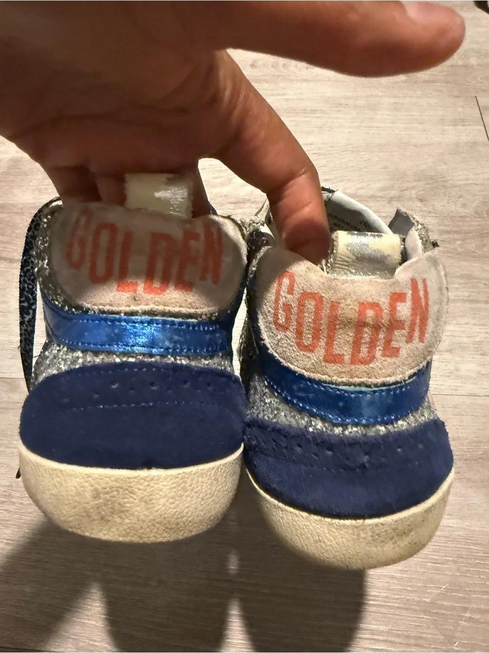 Golden Goose mid star beige/ navy sneakers size 40